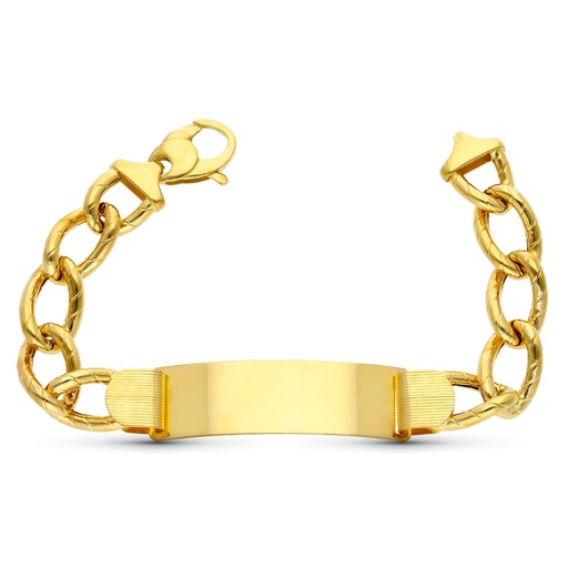 [P24000437] 18K ESCLAVA ORO AMARILLO HUECA 21 CM 12 MM