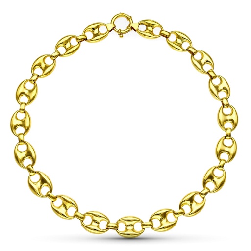 [P24000445] 18K GARGANTILLA ORO AMARILLO CALABROTE. 15 MM 45 CM