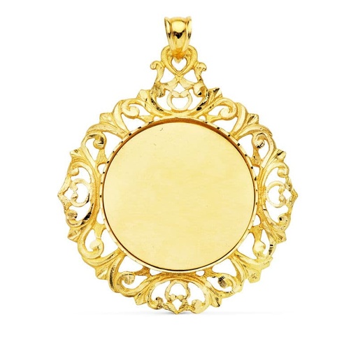 [P24000471] 18K CHAPA CERCO REDONDO 47X41 MM