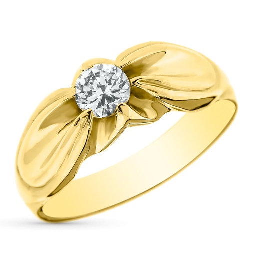 [P24000478] 18K SOLITARIO ORO AMARILLO CABALLERO 5 MM