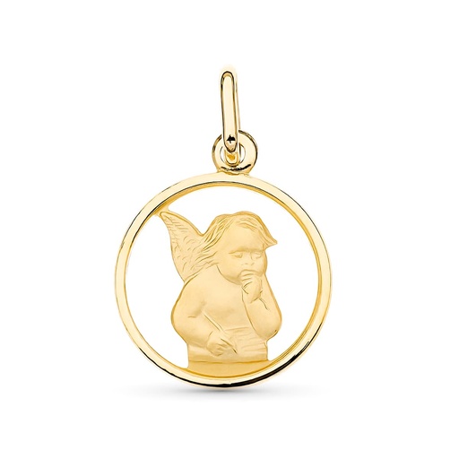[P24000502] 18K COLGANTE ORO AMARILLO ANGELITO 14 MM