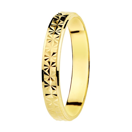 [P24000520] 18K ALIANZA ORO AMARILLO DIAMANTADA 3 MM