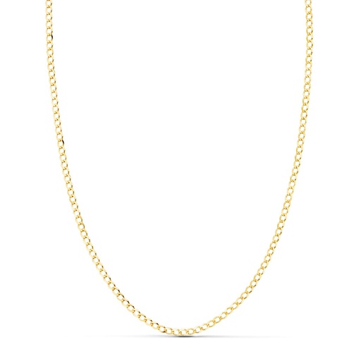 [P24004850] 18K CADENA ORO AMARILLO BARBADA MACIZA LARGO 50 CM ANCHO 1.5 MM