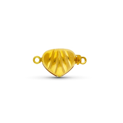[P2453] 18K FORNITURA BROCHE DE COLLAR ORO AMARILLO CORAZON 13X10 MM