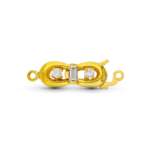 [P2462] 18K FORNITURA BROCHE DE COLLAR ORO AMARILLO CIRCONITAS 16X7 MM