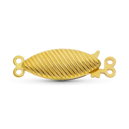[P2483] 18K FORNITURA BROCHE DE COLLAR ORO AMARILLO GALLONEADO. 17X7 MM