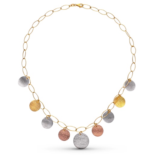 [P25000000] 18K GARGANTILLA ORO TRICOLOR CHAPITAS