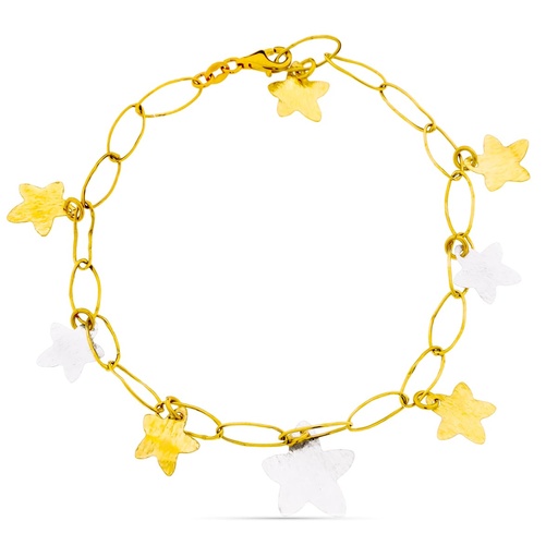 [P25000003] 18K PULSERA BICOLOR ESTRELLAS. 3.50 GR