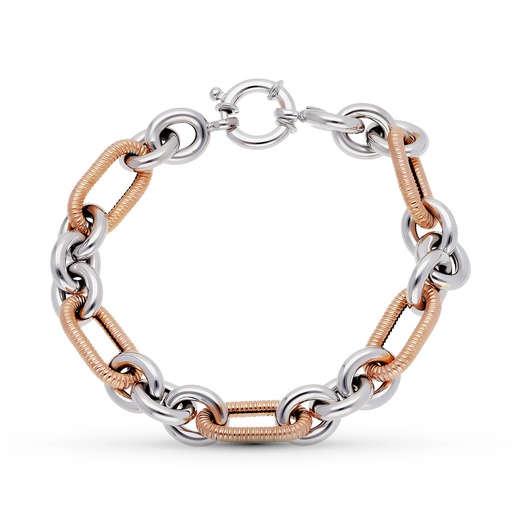 [P25000026] 18K PULSERA ORO BICOLOR ESLABONES