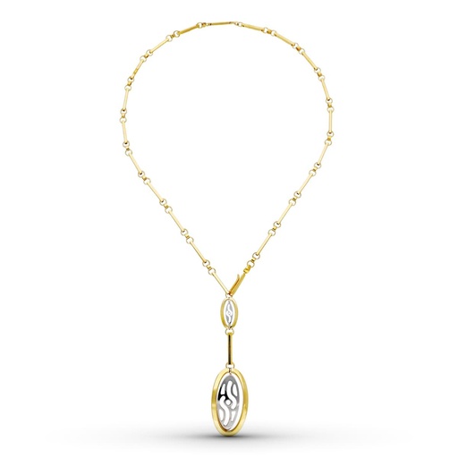 [P25000037] 18K GARGANTILLA ORO BICOLOR 45 CM