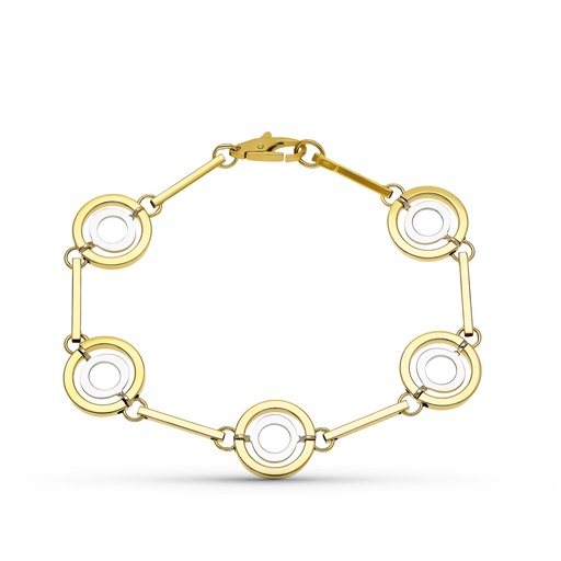 [P25000042] 18K PULSERA ORO BICOLOR MOTIVOS