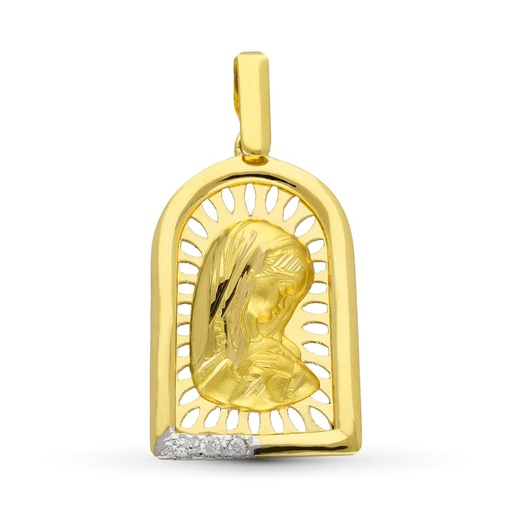 [P25000053] 18K MEDALLA ORO AMARILLO VIRGEN NIÑA 24X15 MM
