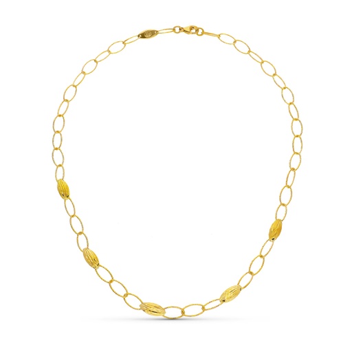 [P25000058] 18K GARGANTILLA ORO AMARILLO MOTIVOS Y ESLABONES