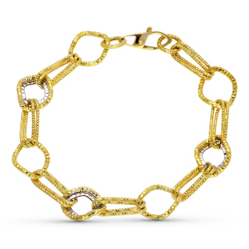 [P25000082] 18K PULSERA ORO BICOLOR ESLABONES