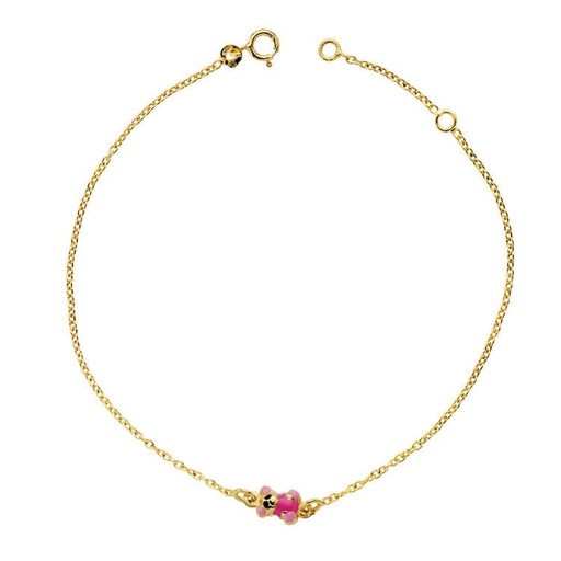 [P25000117] 18K PULSERA OSO ESMALTE 18CM