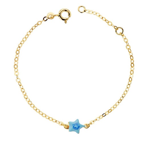 [P25000119] 18K PULSERA BEBE ESTRELLA ESMAL.14CM