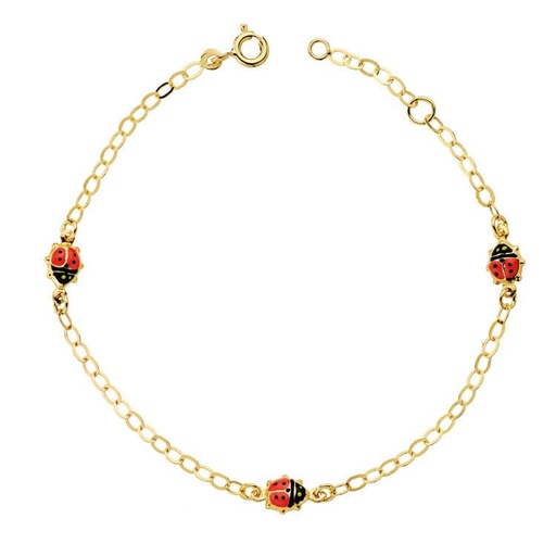 [P25000123] 18K PULSERA MARIQUITAS ESMALTE 18CM