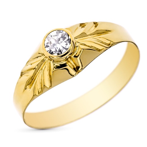 [P2515] 18K SOLITARIO ORO AMARILLO PEQUEÑO CIRCONITA
