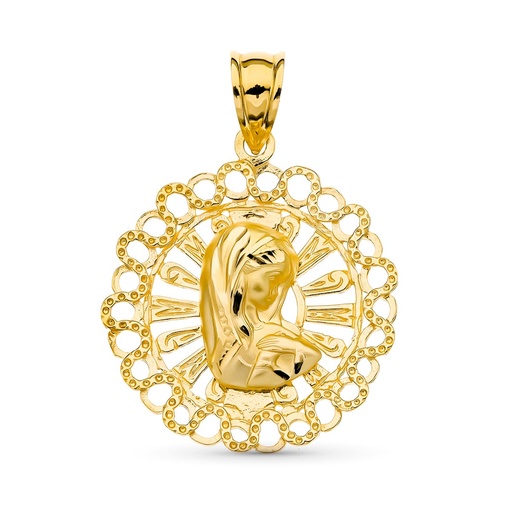[P26000073] 18K MEDALLA ORO AMARILLO VIRGEN NIÑA 24 MM