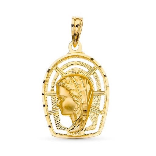 [P26000075] 18K MEDALLA ORO AMARILLO VIRGEN NIÑA 23X16 MM