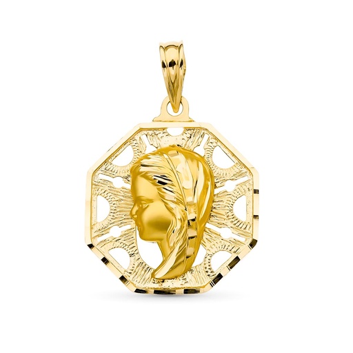 [P26000077] 18K MEDALLA ORO AMARILLO VIRGEN NIÑA 21X18 MM