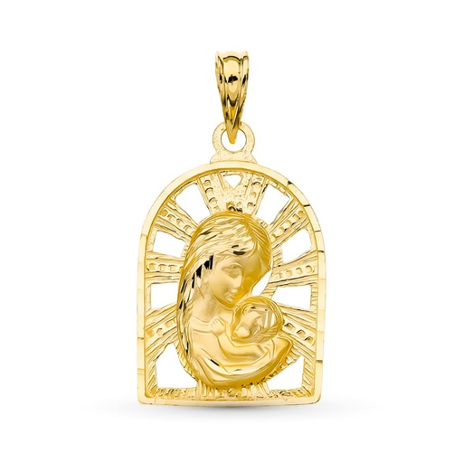 [P26000079] 18K MEDALLA ORO AMARILLO VIRGEN MADRE 23X15 MM