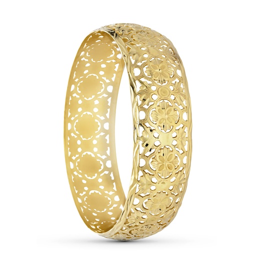 [P26000143] 18K PULSERA MEDIA CAÑA ORO AMARILLO MORUNA 22 MM