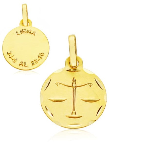 [P26000174LI] 18K HOROSCOPO LIBRA 13 MM