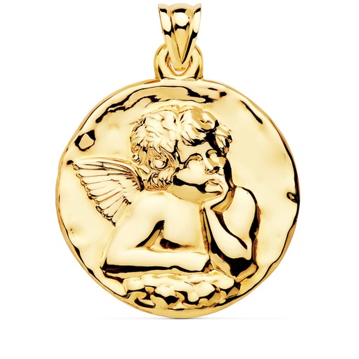 [P26000462] 18K MEDALLA ANGEL BURLON BRILLO 40 MM