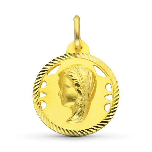 [P26000480] 18K MEDALLA ORO AMARILLO VIRGEN NIÑA 20 MM