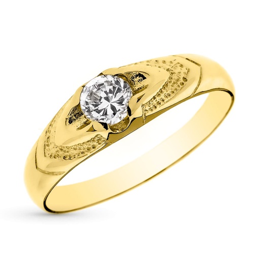 [P26000515] 18K SOLITARIO ORO AMARILLO CADETE ANCHO 6 MM CIRCONITA 4 MM SIN FORRAR