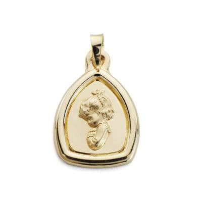 [P26000650] 18K MEDALLA VIRGEN NIÑA 24X16 MM