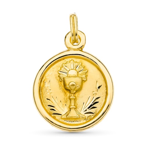 [P26000663] 18K MEDALLA ORO AMARILLO COMUNION 20 MM