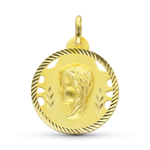 [P26000758] 18K MEDALLA ORO AMARILLO VIRGEN NIÑA 22 MM