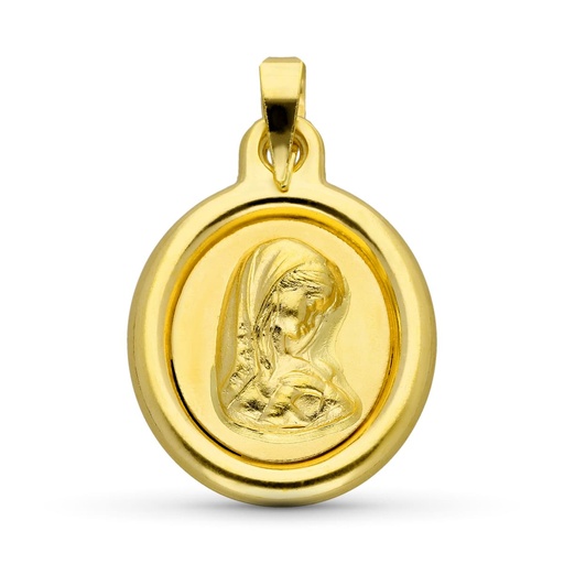 [P26000771] 18K MEDALLA ORO AMARILLO VIRGEN NIÑA 22X16 MM