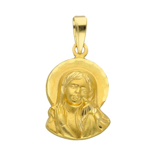 [P26000784] 18K SILUETA ORO AMARILLO VIRGEN NIÑA 19X12 MM