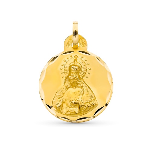 [P26000834] 18K MEDALLLA ORO AMARILLO VIRGEN DE LA MACARENA 17 MM