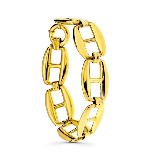 [P26001044] 18K PULSERA BARCO HUECA GRANDE