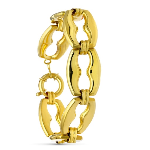 [P26001046] 18K PULSERA ORO AMARILLO BARCO HUECA GRANDE