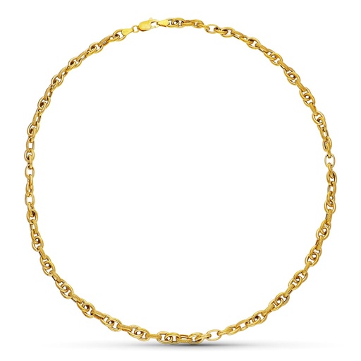 [P26001127] 18K GARGANTILA COLLAR ORO AMARILLO ESLABONES HUECO. 43 CM
