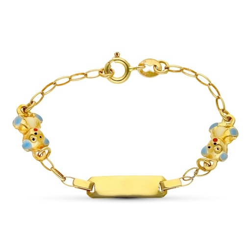 [P26001200] 18K ESCLAVA ORO AMARILLO PEQUEÑA 2 OSO S.