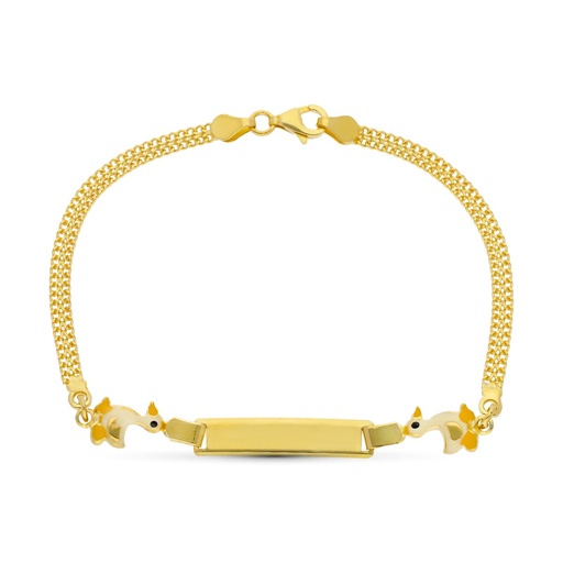 [P26001203] 18K ESCLAVA ORO AMARILLO PATITOS 16 CM