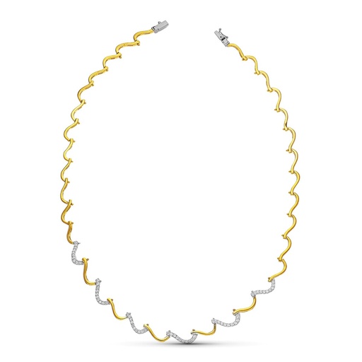 [P26001230] 18K GARGANTILLA ORO BICOLOR CIRCONITAS