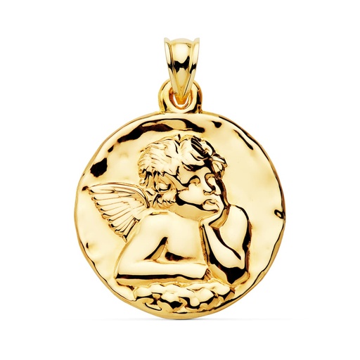 [P26001248] 18K MEDALLA ANGEL BURLON BRILLO 35 MM