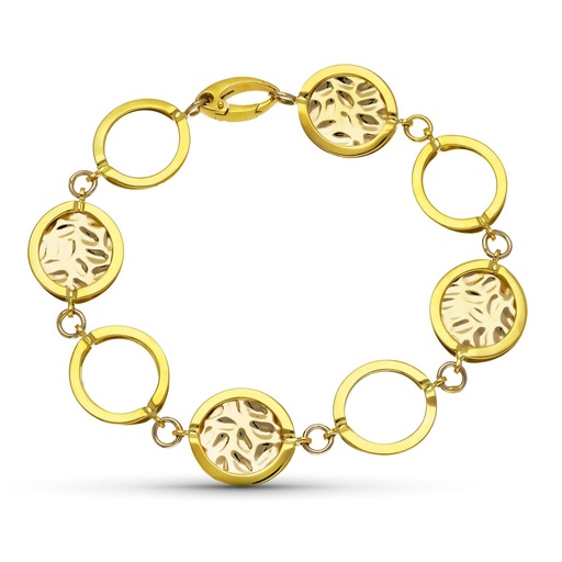 [P26001254] 18K PULSERA ORO BICOLOR GRECA LASER