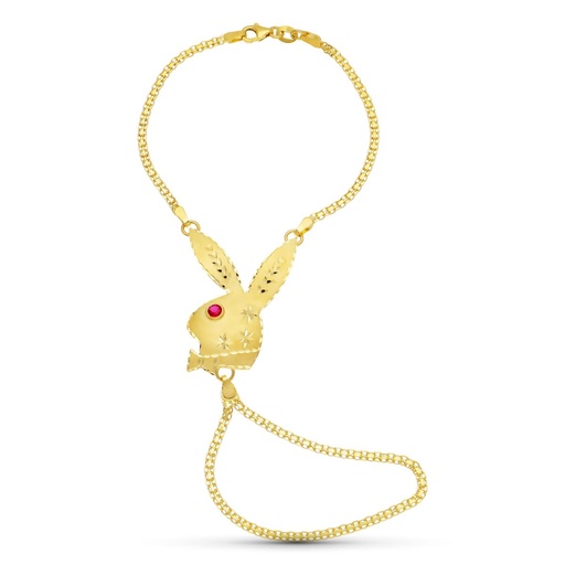 [P26001276] 18K PULSERA ORO AMARILLO CONEJO MEDIANO.