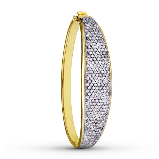 [P26001283] 18K PULSERA RIGIDA ORO BICOLOR CIRCONITAS