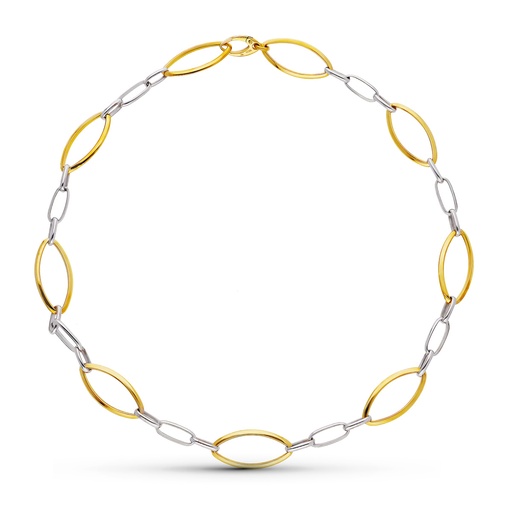 [P26001293] 18K COLLAR ORO BICOLOR ESLABONES