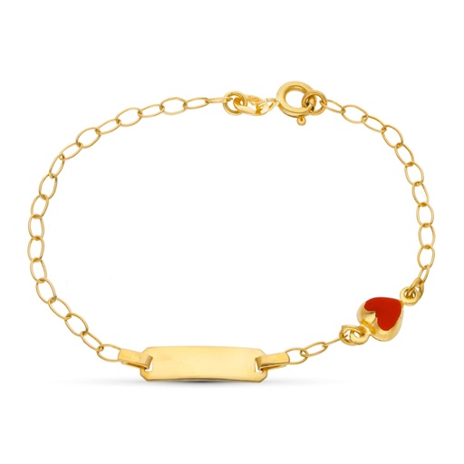 [P26001311] 18K ESCLAVA ORO AMARILLO CORAZON 16.5 CM