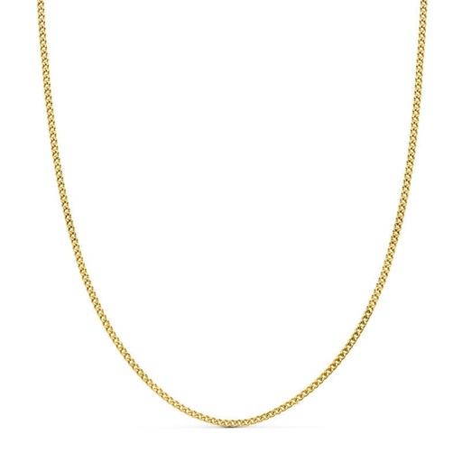 [P26003840] 18K CADENA ORO AMARILLO BARBADA HUECA 40 CM ANCHO 1.5 MM